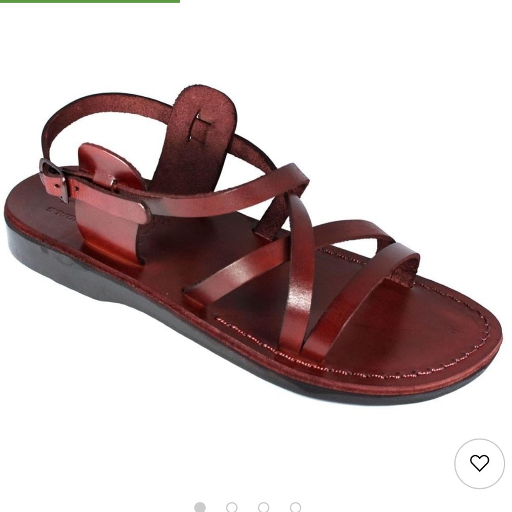 New Camel men’s leather cris cross Jerusalem Jesus hippie sandals flat shoes 12